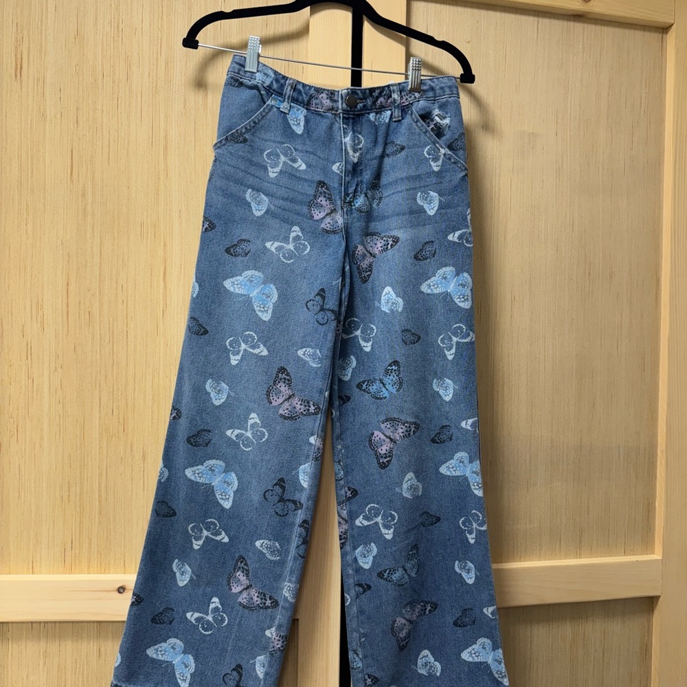 Butterfly Print Kids Jeans